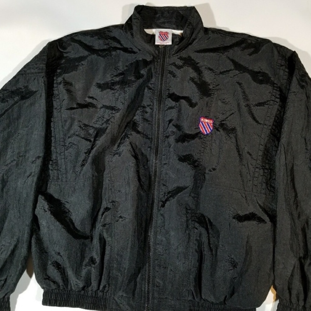 K-Swiss Mens Black Windbreaker